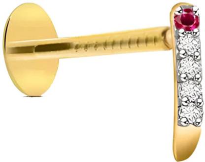 ATHARV ENTERPRISE Gold-plated Plated Brass Nose Stud