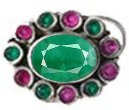 jsaj Emerald Sterling Silver Plated Sterling Silver Nose Ring