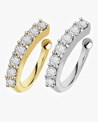DEALIO Rhodium, Gold-plated Plated Stainless Steel Nose Ring