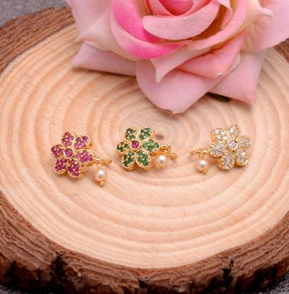 Nosepins Zircon Gold-plated Plated Alloy Nose Ring