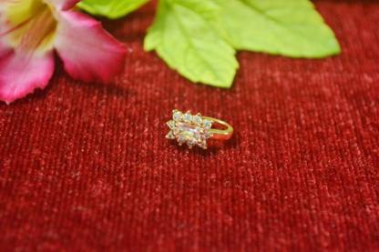 SHREEVARAM Cubic Zirconia, Diamond Gold-plated Plated Brass Nose Ring