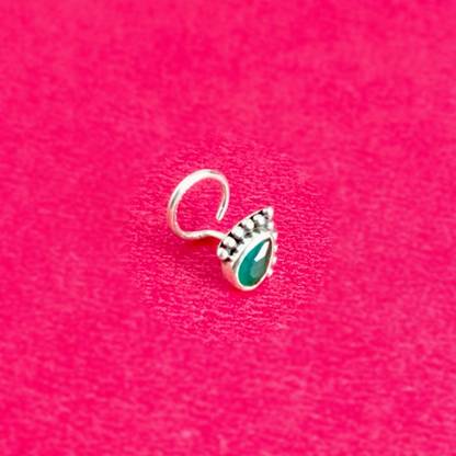 jsaj Emerald 999 Silver Plated Sterling Silver Nose Ring