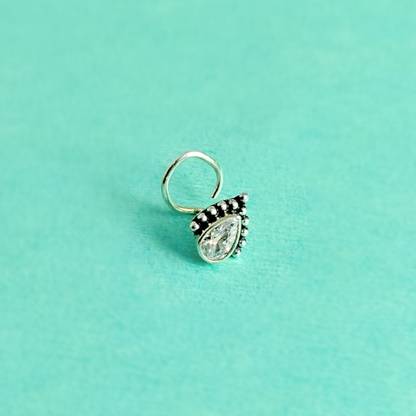jsaj Zircon 999 Silver Plated Sterling Silver Nose Ring