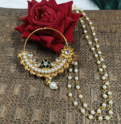 Vidhi Creation Gold-plated Plated Alloy Nose Ring