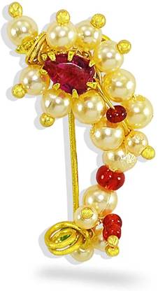 CC&S Gold-plated Plated Mother of Pearl Nose Ring