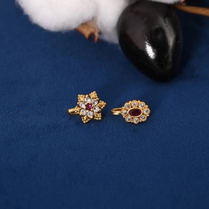Mishaara Zircon Gold-plated Plated Bone Nose Stud Set