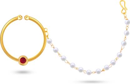 VIVASTRI Cubic Zirconia Gold-plated Plated Alloy Nose Ring