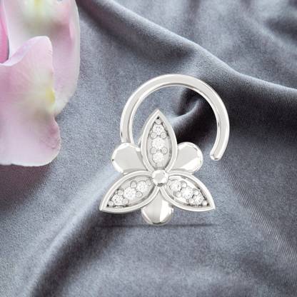 ZALKARI Zircon Silver Plated Sterling Silver Nose Stud