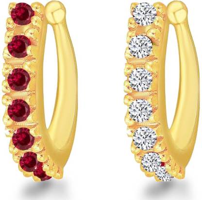 Miami Cubic Zirconia Gold-plated, Platinum Plated Stone, Brass, Copper Nose Ring Set