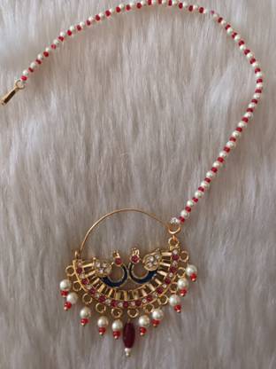 Shree Creation Zircon Brass Plated Brass Nathiya