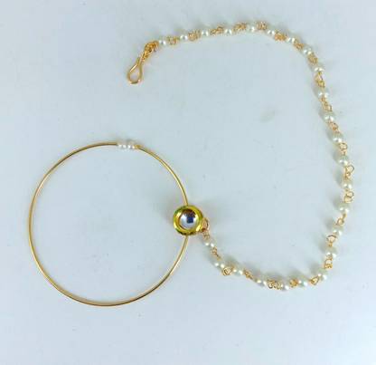 Nirmalkayaa Amber Gold-plated Plated Alloy Nose Ring