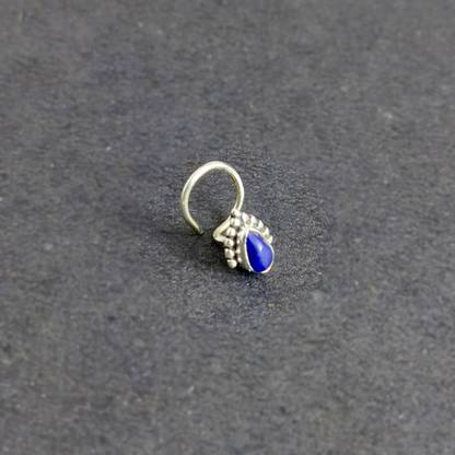jsaj Lapis Lazuli 999 Silver Plated Sterling Silver Nose Ring