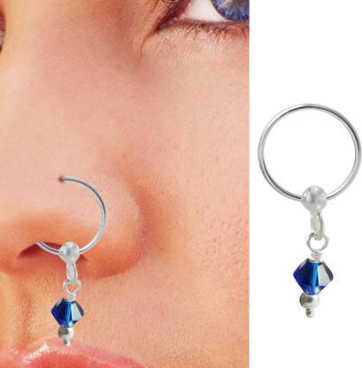 Goldfish Cubic Zirconia Silver Nose Ring