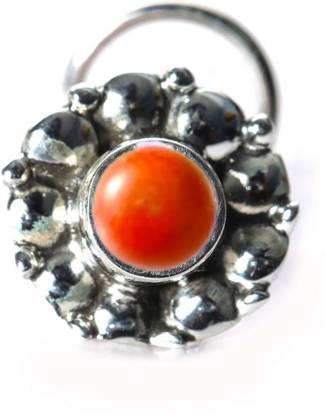 jsaj Citrine 999 Silver Plated Sterling Silver Nose Ring