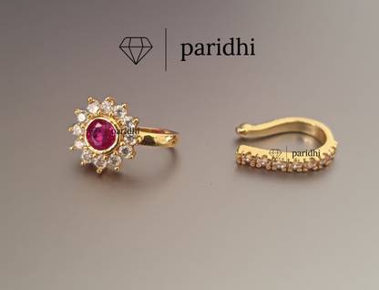 Paridhi Gold-plated Plated Brass, Copper Nose Stud Set