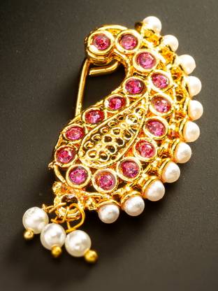 Vermont Cubic Zirconia, Pearl Gold-plated Plated Brass Nathiya