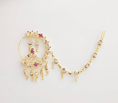 Headshot Cubic Zirconia Gold-plated Plated Alloy Nose Stud