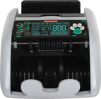 BANKOMAT Bill/Notes Counterfeit Detection, Add and Batch Modes - Large LCD Display & Fast Note Counting Machine