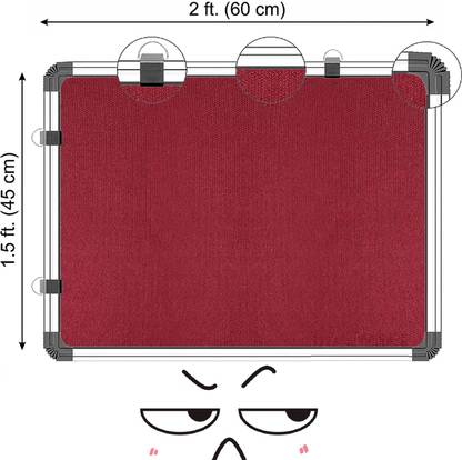 Viprax 2x1.5 ft Maroon Notice Board/PinUp Display Board with 50 pin for School and Home Notice Board