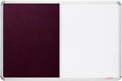Alkosign Maroon Pinup and Non Magnetic White Board with 72 Multicolor Push Pins Notice Board