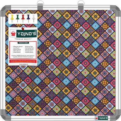 YAJNAS 41x41 CM (1.5x1.5 Ft) Golden Galaxy Notice Board With 50 Pins For Tuition Notice Board