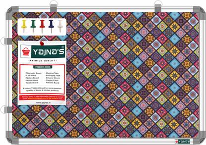 YAJNAS 41x59 CM (1.5x2 Ft) Premium Golden Galaxy Bulletin Board With 50 Pin For Office Notice Board
