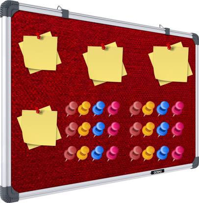 GOSHU 2x3 feet Notice Board / Pin Up Display Board with 50 pins for Office and Home Notice Board