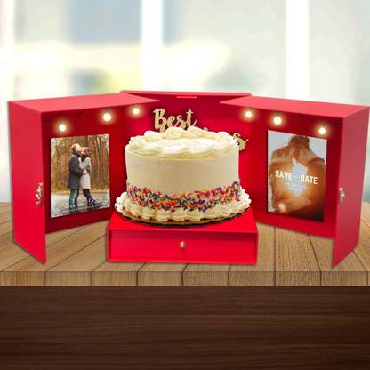 PartyCorp DIY Card Board Surprise Cake Box - Red Cake Decoration Box