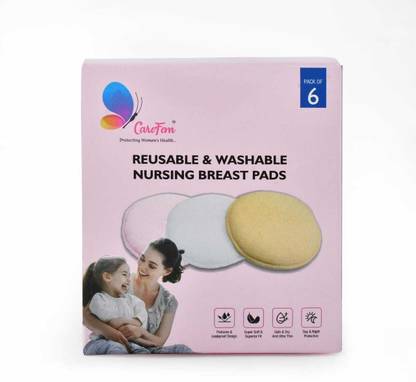 carefem Washable Breast Pads (Pack of 6) Nursing Breast Pad
