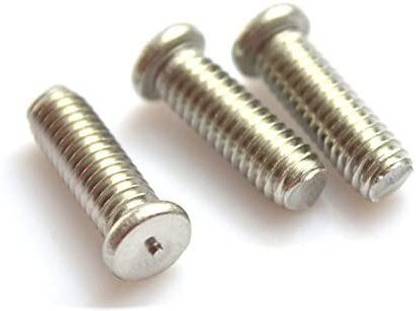 VP INDUSTRIES Nut M6x12 mm Spot Welding Stud Screw with Pointed Matric Thread (Pcs-25) | Weld Stud for Widely applied to bridges, highways, housing construction, shipbuilding, ect