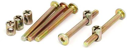 VP INDUSTRIES Nut & Bolt Set (Combo-10 Pc) M6x40mm Allen JCB Head Screw & Barrel Nut Phillips Head+1 AllenKey