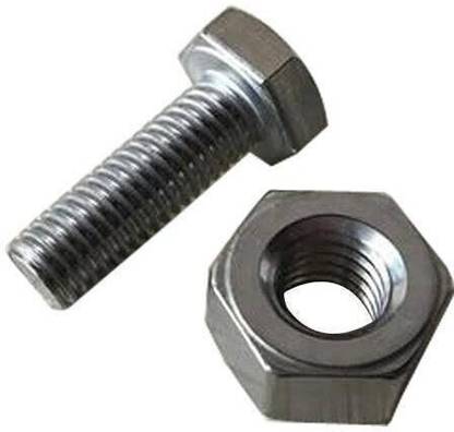 B K Jagan and Co Nut & Bolt Set G.I Bolt + Nut 1/4x3/4 50Pcs