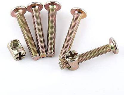 VP INDUSTRIES Nut & Bolt Set (Combo-10 Pc) M6x30mm Allen JCB Head Screw & Barrel Nut Phillips Head+1 AllenKey