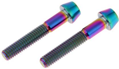 Lyla Nut & Bolt Set 2x M6 Titanium Ti Screw Fairing Bolt Taper Conical Hex Head Rainbow M6x35mm