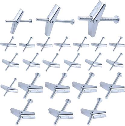 HASTHIP Nut & Bolt Set 24Pcs Butterfly Anchors Toggle Bolts Toggle Anchors Drywall Anchor and Screws