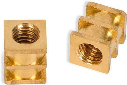 BRASS FIT Nut M6X10 Square Thread Nuts| Knurled Threaded | Inserts Embed Parts (200 Pieces)