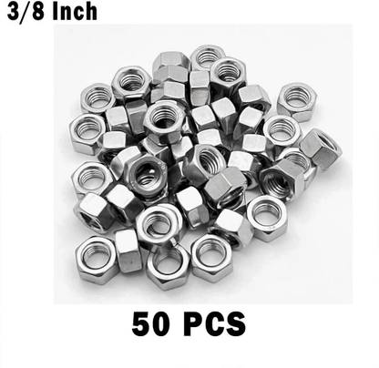 Implemental Nut GI Hex Nut Industrial Use (8mm Pack of 100)