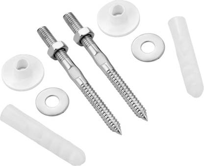 RUHE Nut & Bolt Set Premium Quality Stainless Steel Rag/Rack Bolt 10 MM with Full Accessories for Toilet Commode/Wash Basin