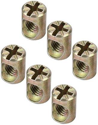 VP INDUSTRIES Nut M6x13 mm Barrel Nut Philps Head (Pcs-25)| Barrel Nut Cross Dowel Connector Nut for Exhibition Cabinets Cabinets, Wardrobes All Kinds of Drawers Office Furniture,Wood Boards, Kitchen Worktops, Cabinets, Cupboards,Chairs & Beds