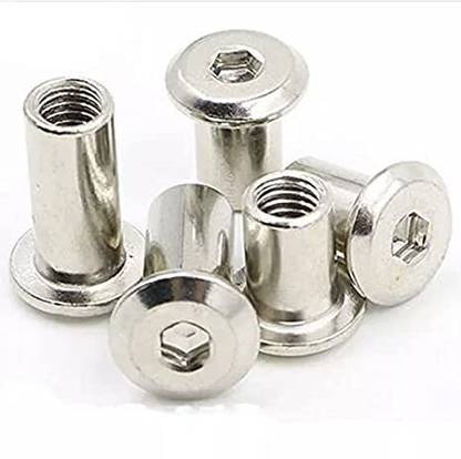 VP INDUSTRIES Nut M6x12 mm Allen JCB Sleeve Female Nut (Pcs-25)| Sleeve Barrel Nut Connector Nut for Exhibition Cabinets Cabinets, Wardrobes All Kinds of Drawers Office Furniture,Wood Boards, Kitchen Worktops, Cabinets, Cupboards,Chairs & Beds