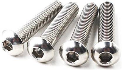 VP INDUSTRIES Bolt M6x20 mm Button Head Cap Screw Stainless Steel Grade 304 (Pcs-25) | Allen Head Button Cap Screw with Allen Key 1 Pc | Allen Round Mushroom Head Screw Stainless Stee