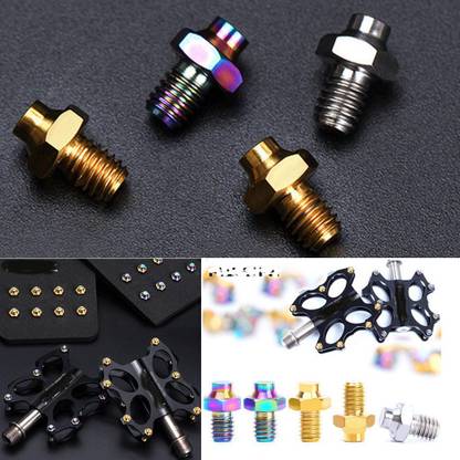 Lyla Nut & Bolt Set Cycling Bike Bicycle Pedal Screws Skid-Proof Platform Bolts Nuts Multicolor