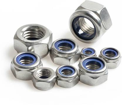 VP INDUSTRIES Nut M6 Thread Nylon Insert Nylock Nut Metric Thread (Pcs-25) | Nylock Insert Lock Nut-Elastic Stop Nylock Nut Hex Flange for Exhibition Cabinets Cabinets, Wardrobes All Kinds of Drawers Office Furniture,Wood Boards, Kitchen Worktops, Cabinets, Cupboards,Chairs & Beds