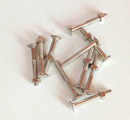 NR TRADERS Bolt MS Carriage Bolt M6 (10 Pcs)