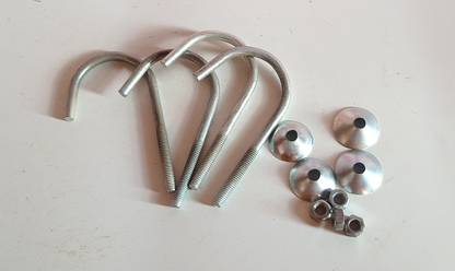 Hardware Nut & Bolt Set J Bolt Hook (4 Pcs) 8mm Thread