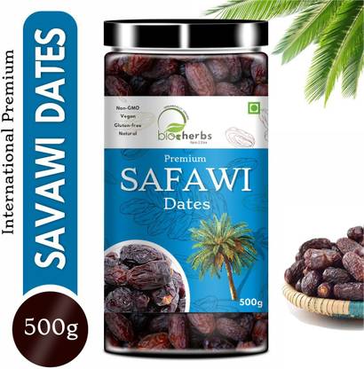 Bioherbs 100 % Natural Premium Safawi Dates for Weight Management (Rich in Dietary Fibre) Dates
