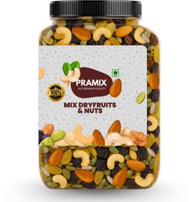 Pramix Mix Dry Fruits & Nuts, Healthy Nutmix, Trail Mix, Assorted Nuts Dry Fruits - 1kg Assorted Seeds & Nuts