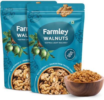 Farmley Premium Extra Light Halves Kernels (Akrot) 400g Walnuts