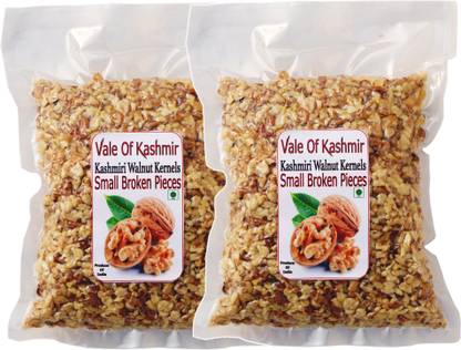 vale of kashmir Walnut Kernels Small Broken Pieces Vacuum Packed , For Cakes Bakery Etc Walnuts