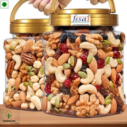 FreshoCartz Mix Dry Fruits| Dry Fruits Mix | Healthy Nuts and Dry Fruits | Almonds, Apricots, Cashews, Raisins, Walnuts, Amla